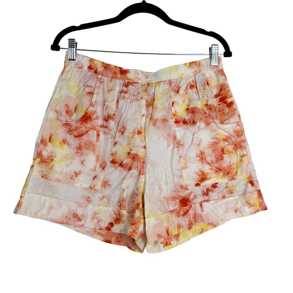Alpine Design Camp Shorts‎ Soft Peach Floral Print UPF 30+ Women's Medium NEW